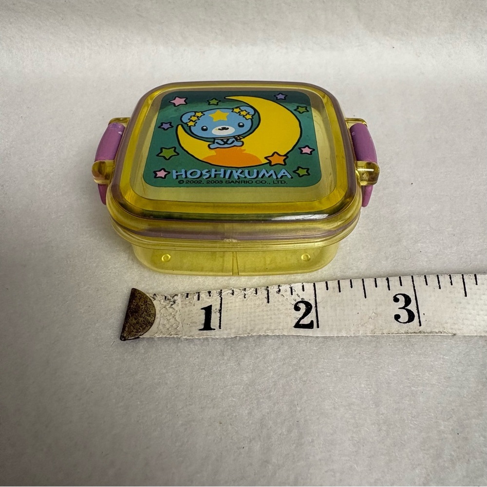 SANRIO HOSHIKUMA Mini Plastic Box Container Yellow Purple Y2K 2002 - Picture 2 of 10